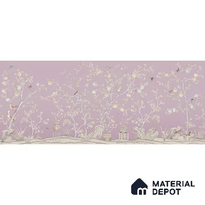Phoolbagh, Beautiful Chinoiserie Wallpaper Sukoon Series Handmade Chinoserie Design (Customised Size Wallpaper)