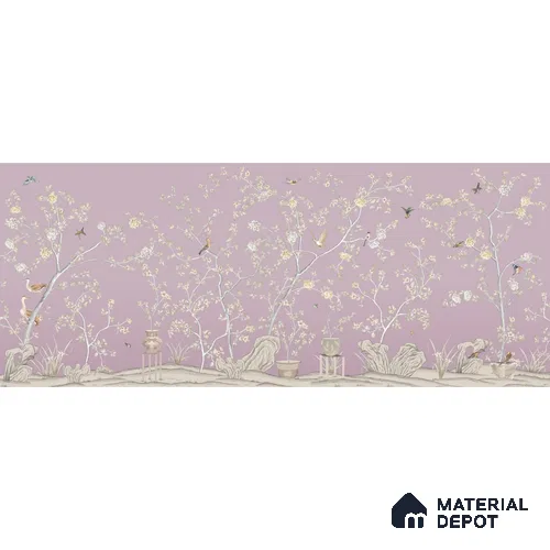 Phoolbagh, Beautiful Chinoiserie Wallpaper Sukoon Series Handmade Chinoserie Design (Customised Size Wallpaper)