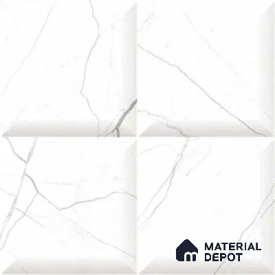 3D Wall Tile TL 01451 B Piazza Alfie White 300 x 300 mm Ceramic Glazed Glossy Finish Tile - 9 mm