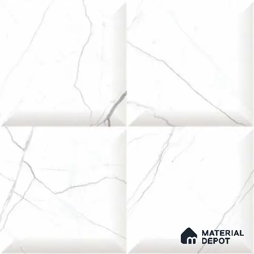 3D Wall Tile TL 01451 B Piazza Alfie White 300 x 300 mm Ceramic Glazed Glossy Finish Tile - 9 mm
