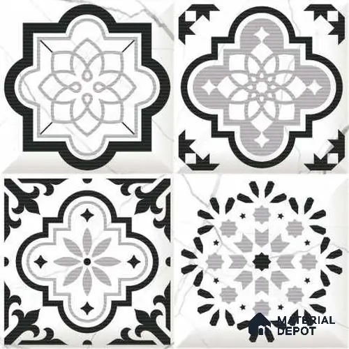 TL 01451 A Piazza Alfie White HL2 300 x 300 mm Ceramic Glazed Glossy Finish Tile - 9 mm