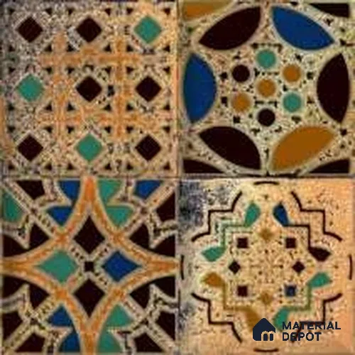 Moroccan Wall Tile TL 01452 A Piazza Bosco Decor 1 ft x 1 ft Ceramic Glazed Matte Finish Tile - 9 mm | Suitable for Bathroom, Kitchen, Foyer | Please Expect a Slight Variation of Pattern