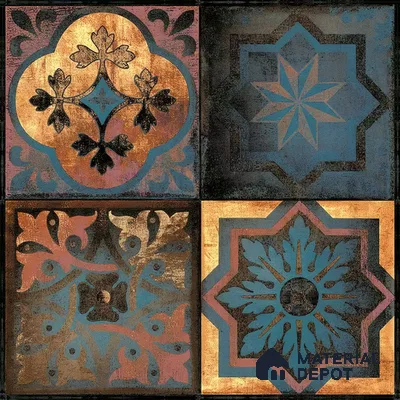 Moroccan Wall Tile TL 01453 B Piazza Elis Decor 1 ft x 1 ft Ceramic Glossy Finish Tile - 9 mm | Suitable for Bathroom, Kitchen & Balcony | Please Expect a Slight Variation of Pattern