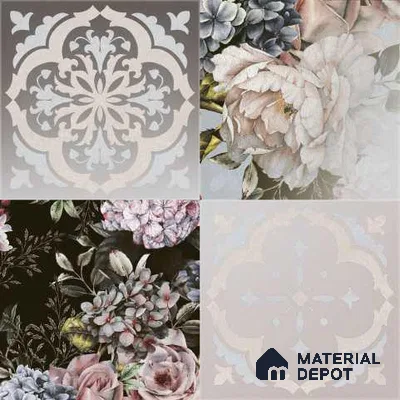 Highlighter Wall Tile TL 01455 B Piazza Roselle HL2 1 ft x 1 ft Ceramic Glazed Glossy Finish Tile - 9 mm | Suitable For Kitchen & Bathroom