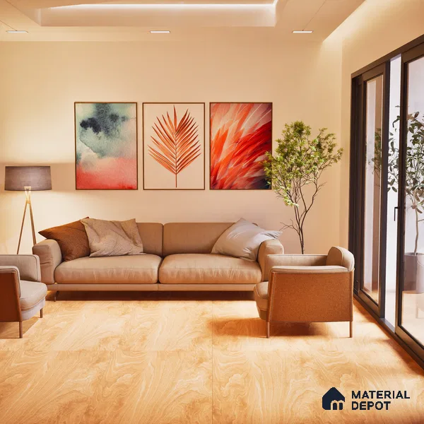 Pine Wood Wall & Floor Tile TL 05339 Quercia Timberland 4 ft x 2 ft Vitrified Matte Finish - 9 mm | Suitable for Living Room, Bedroom, Feature / Accent Walls & Highlighter Wall