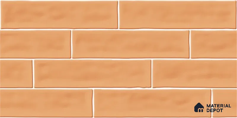 Faux Subway Wall Tile TL 06556 B Cluster Orange 2 ft x 1 ft Ceramic Glossy Finish - 8 mm | Suitable for Kitchen, Bathroom, Dining Area | Please Expect a Slight Variation of Pattern