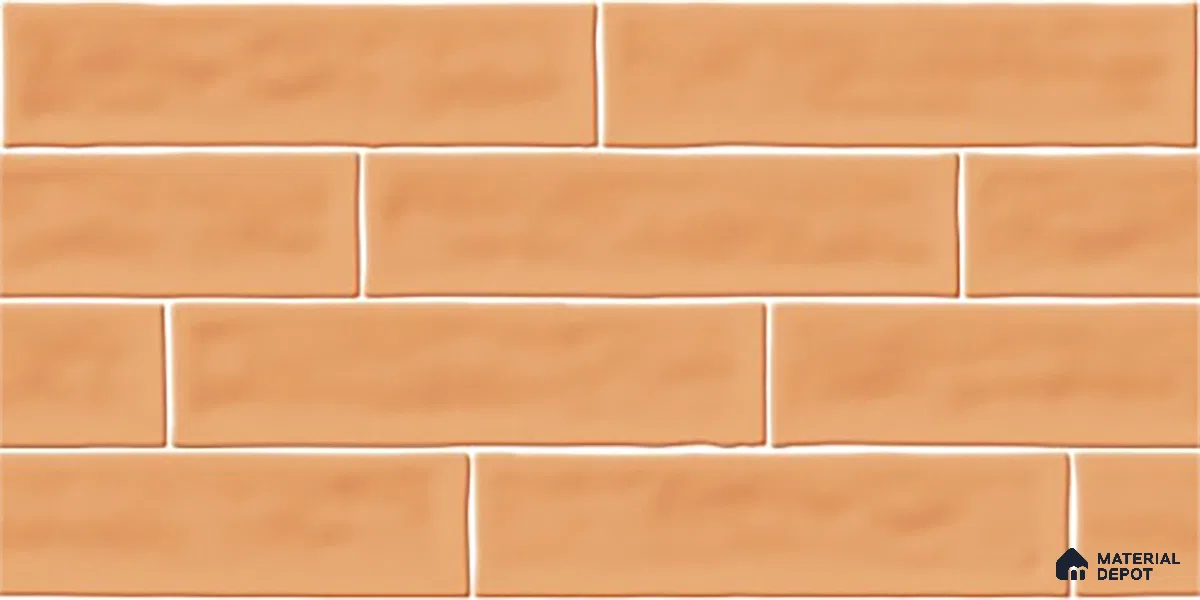 Faux Subway Wall Tile TL 06556 B Cluster Orange 2 ft x 1 ft Ceramic Glossy Finish - 8 mm | Suitable for Kitchen, Bathroom, Dining Area | Please Expect a Slight Variation of Pattern
