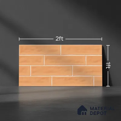 Faux Subway Wall Tile TL 06556 B Cluster Orange 2 ft x 1 ft Ceramic Glossy Finish - 8 mm | Suitable for Kitchen, Bathroom, Dining Area | Please Expect a Slight Variation of Pattern