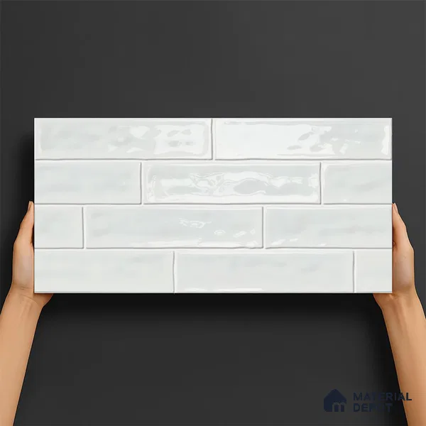 Faux Subway Wall Tile TL 06556 C Cluster Mint 2 ft x 1 ft Ceramic Glossy Finish - 8 mm | Suitable for Kitchen, Bathroom, Dining Area | Please Expect a Slight Variation of Pattern