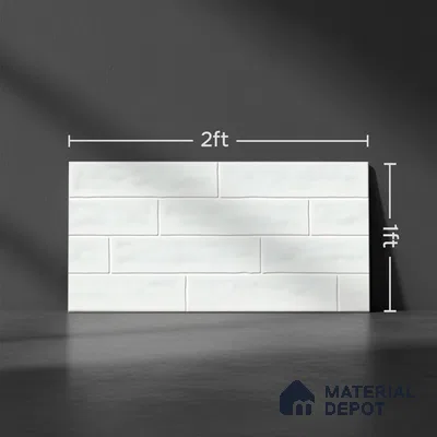 Faux Subway Wall Tile TL 06556 C Cluster Mint 2 ft x 1 ft Ceramic Glossy Finish - 8 mm | Suitable for Kitchen, Bathroom, Dining Area | Please Expect a Slight Variation of Pattern