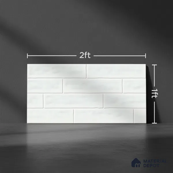Faux Subway Wall Tile TL 06556 C Cluster Mint 2 ft x 1 ft Ceramic Glossy Finish - 8 mm | Suitable for Kitchen, Bathroom, Dining Area | Please Expect a Slight Variation of Pattern