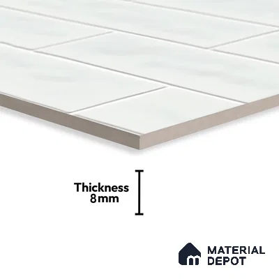Faux Subway Wall Tile TL 06556 C Cluster Mint 2 ft x 1 ft Ceramic Glossy Finish - 8 mm | Suitable for Kitchen, Bathroom, Dining Area | Please Expect a Slight Variation of Pattern