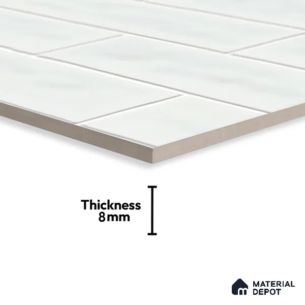 Faux Subway Wall Tile TL 06556 C Cluster Mint 2 ft x 1 ft Ceramic Glossy Finish - 8 mm | Suitable for Kitchen, Bathroom, Dining Area | Please Expect a Slight Variation of Pattern