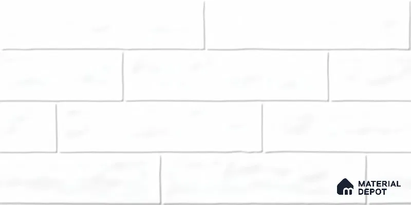 Faux Subway Wall Tile TL 06556 E Cluster White 2 ft x 1 ft Ceramic Glossy Finish - 8 mm | Suitable for Kitchen, Bathroom & Balcony Walls | Please Expect a Slight Variation of Pattern (Sample)