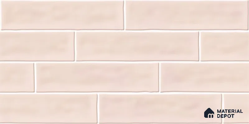 Faux Subway Wall Tile TL 06556 Cluster Pink 2 ft x 1 ft Ceramic Glossy Finish - 8 mm | Suitable for Kitchen, Bathroom, Dining Area | Please Expect a Slight Variation of Pattern