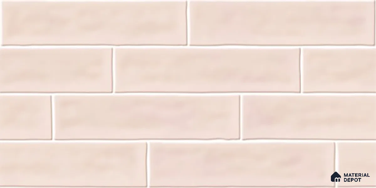 Faux Subway Wall Tile TL 06556 Cluster Pink 2 ft x 1 ft Ceramic Glossy Finish - 8 mm | Suitable for Kitchen, Bathroom, Dining Area | Please Expect a Slight Variation of Pattern