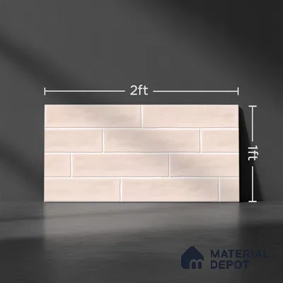 Faux Subway Wall Tile TL 06556 Cluster Pink 2 ft x 1 ft Ceramic Glossy Finish - 8 mm | Suitable for Kitchen, Bathroom, Dining Area | Please Expect a Slight Variation of Pattern