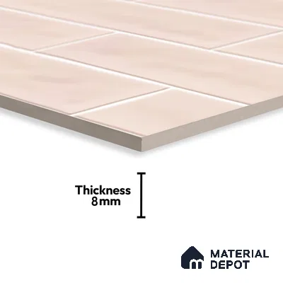 Faux Subway Wall Tile TL 06556 Cluster Pink 2 ft x 1 ft Ceramic Glossy Finish - 8 mm | Suitable for Kitchen, Bathroom, Dining Area | Please Expect a Slight Variation of Pattern