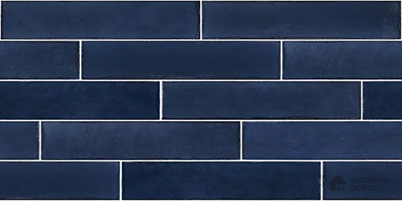 Faux Subway Wall Tile TL 06563 B R Tribeca Blue 2 ft x 1 ft Ceramic Glossy Finish - 8 mm | Suitable for Kitchen, Bathroom & Balcony Walls | Please Expect a Slight Variation of Pattern (Sample)