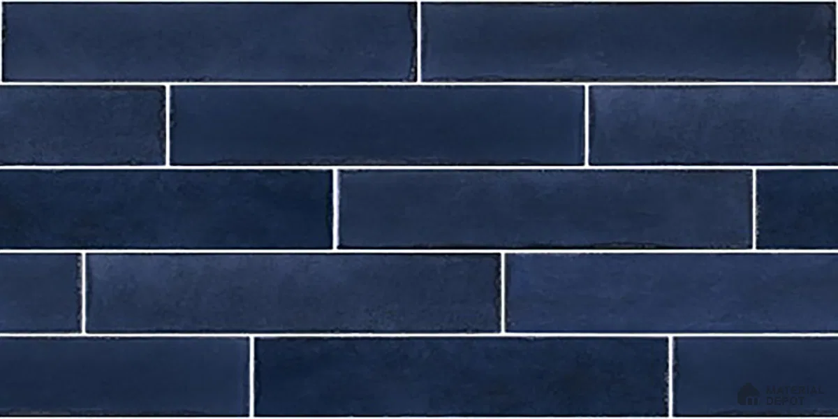 Faux Subway Wall Tile TL 06563 B R Tribeca Blue 2 ft x 1 ft Ceramic Glossy Finish - 8 mm | Suitable for Kitchen, Bathroom & Balcony Walls | Please Expect a Slight Variation of Pattern (Sample)