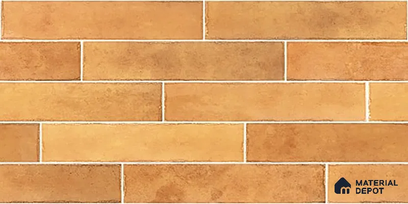 Faux Subway Wall Tile TL 06563 C R Tribeca Orange 2 ft x 1 ft Ceramic Glossy Finish - 8 mm | Suitable for Kitchen, Bathroom & Balcony Walls | Please Expect a Slight Variation of Pattern (Sample)