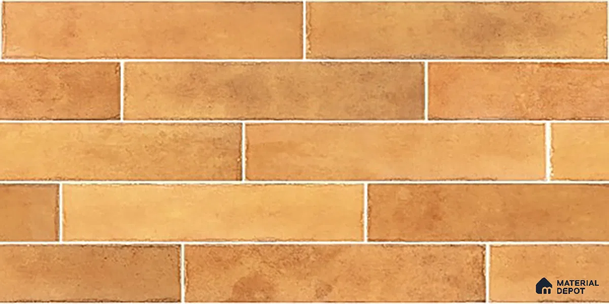 Faux Subway Wall Tile TL 06563 C R Tribeca Orange 2 ft x 1 ft Ceramic Glossy Finish - 8 mm | Suitable for Kitchen, Bathroom & Balcony Walls | Please Expect a Slight Variation of Pattern (Sample)