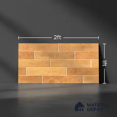 Faux Subway Wall Tile TL 06563 C R Tribeca Orange 2 ft x 1 ft Ceramic Glossy Finish - 8 mm | Suitable for Kitchen, Bathroom & Balcony Walls | Please Expect a Slight Variation of Pattern (Sample)
