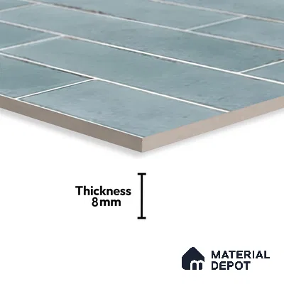 Faux Subway Wall Tile TL 06563 E R Tribeca Aqua 2 ft x 1 ft Ceramic Glossy Finish - 8 mm | Suitable for Kitchen, Bathroom & Balcony Walls | Please Expect a Slight Variation of Pattern (Sample)