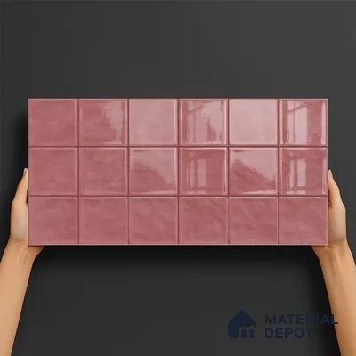 Highlighter Wall Tile TL 06553 B Dove Pink 2 ft x 1 ft Ceramic Glossy Finish - 8 mm | Suitable for Living Room, Kitchen & Bathroom (Sample)