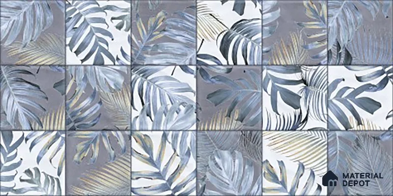 Floral Wall Tile TL 06553 C Dove Marine HL02 2 ft x 1 ft Ceramic Glossy Finish - 8 mm | Suitable for Living Room, Kitchen & Bathroom | Please Expect a Slight Variation of Pattern