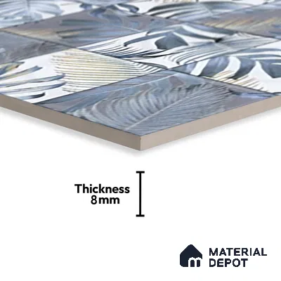 Floral Wall Tile TL 06553 C Dove Marine HL02 2 ft x 1 ft Ceramic Glossy Finish - 8 mm | Suitable for Living Room, Kitchen & Bathroom | Please Expect a Slight Variation of Pattern