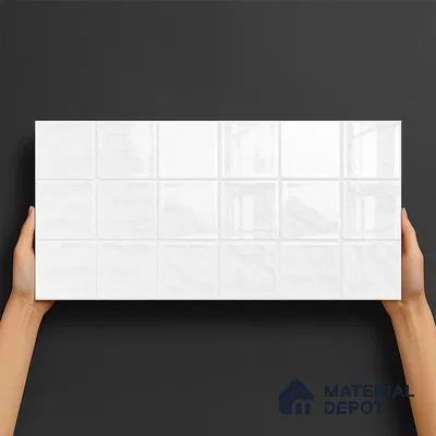 Plain Wall Tile TL 06553 D Dove Super White 2 ft x 1 ft Ceramic Glossy Finish - 8 mm | Suitable for Living Room, Kitchen & Bathroom