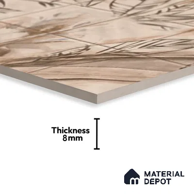 Floral Wall Tile TL 06553 H Dove Brown HL02- B 2 ft x 1 ft Ceramic Glossy Finish - 8 mm | Suitable for Living Room, Kitchen & Bathroom | Please Expect a Slight Variation of Pattern