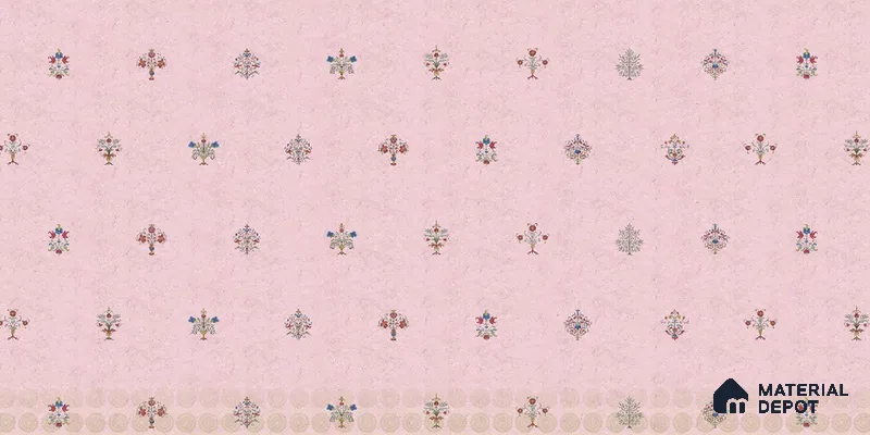700821 - Pink Indian Motif Wallpaper for Bedrooms Indrani Series Soft Feel Patterned Design (Customised Size Wallpaper )