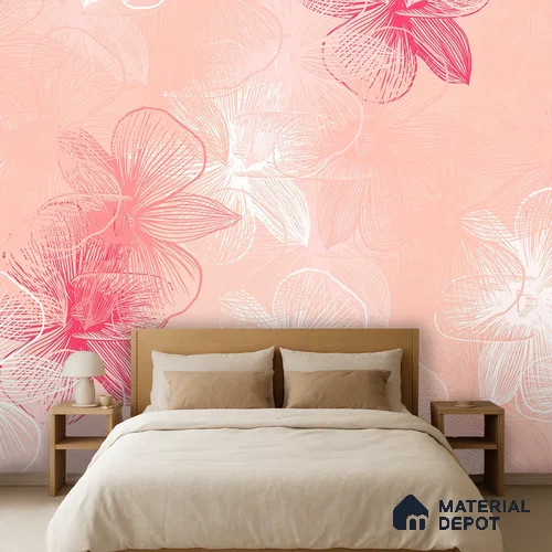 Blossom Mist Pastel Floral Watercolor Blend | WP 04132 B Non Woven Matte Finish Florals Style Premium Customized size Wallpaper | 150 GSM WP01MTF Paper | (MOQ = 30 Sq. Ft.)