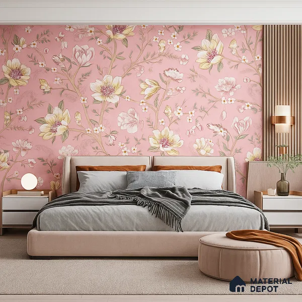 Blossoms in Soft Hush Tropical Orchid Cluster Design | WP 04117 B Non Woven Matte Finish Florals Style Premium Customized size Wallpaper | 150 GSM WP01MTF Paper | (MOQ = 30 Sq. Ft.)