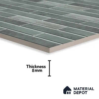 Stacked Stone Wall Tile TL 06562 B Bangkok Emerald 2 ft x 1 ft Ceramic Glossy Finish - 8 mm | Suitable for Living Room, Kitchen & Bathroom (Sample)