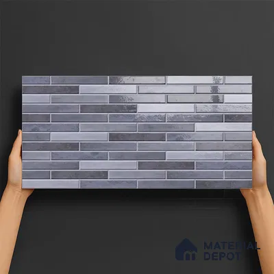 Stacked Stone Wall Tile TL 06562 C Bangkok Marine 2 ft x 1 ft Ceramic Glossy Finish - 8 mm | Suitable for Living Room, Kitchen & Bathroom (Sample)