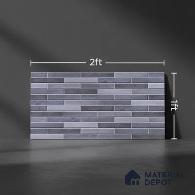 Stacked Stone Wall Tile TL 06562 C Bangkok Marine 2 ft x 1 ft Ceramic Glossy Finish - 8 mm | Suitable for Living Room, Kitchen & Bathroom (Sample)