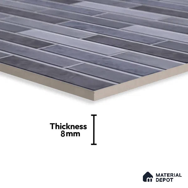 Stacked Stone Wall Tile TL 06562 C Bangkok Marine 2 ft x 1 ft Ceramic Glossy Finish - 8 mm | Suitable for Living Room, Kitchen & Bathroom (Sample)