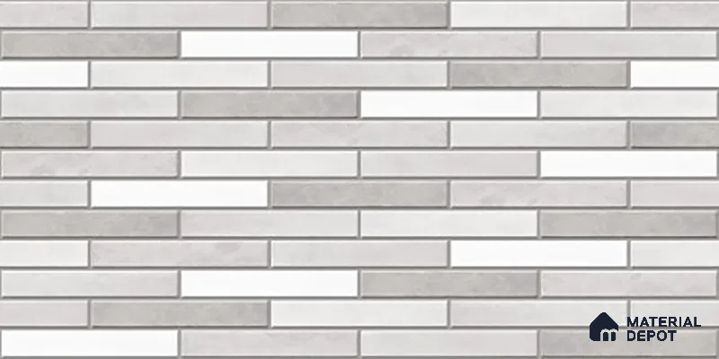 Stacked Stone Wall Tile TL 06562 D Bangkok Pearl 2 ft x 1 ft Ceramic Glossy Finish - 8 mm | Suitable for Living Room, Kitchen & Bathroom (Sample)