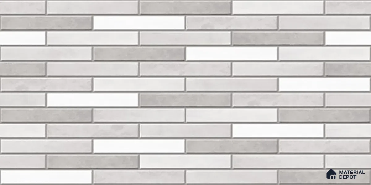 Stacked Stone Wall Tile TL 06562 D Bangkok Pearl 2 ft x 1 ft Ceramic Glossy Finish - 8 mm | Suitable for Living Room, Kitchen & Bathroom (Sample)