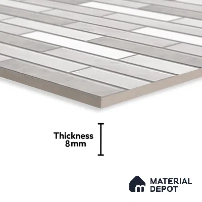 Stacked Stone Wall Tile TL 06562 D Bangkok Pearl 2 ft x 1 ft Ceramic Glossy Finish - 8 mm | Suitable for Living Room, Kitchen & Bathroom (Sample)