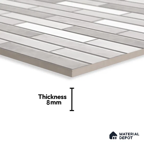 Stacked Stone Wall Tile TL 06562 D Bangkok Pearl 2 ft x 1 ft Ceramic Glossy Finish - 8 mm | Suitable for Living Room, Kitchen & Bathroom (Sample)