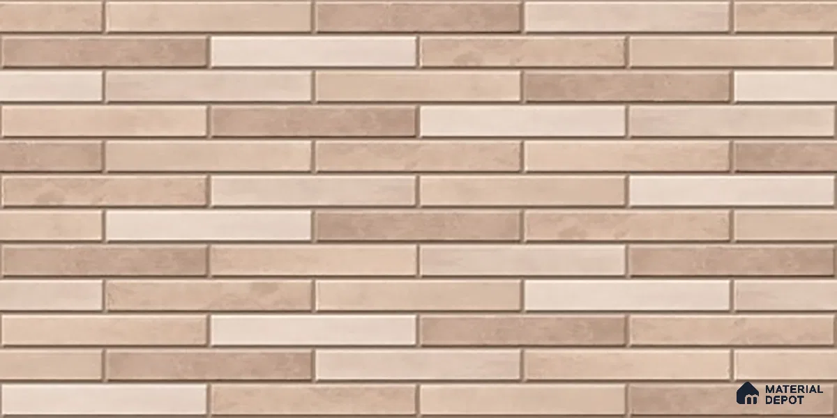 Stacked Stone Wall Tile TL 06562 E Bangkok Brown 2 ft x 1 ft Ceramic Glossy Finish - 8 mm | Suitable for Living Room, Kitchen & Bathroom
