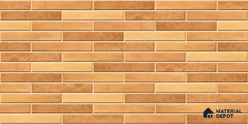 Stacked Stone Wall Tile TL 06562 F Bangkok Orange 2 ft x 1 ft Ceramic Glossy Finish - 8 mm | Suitable for Living Room, Kitchen & Bathroom