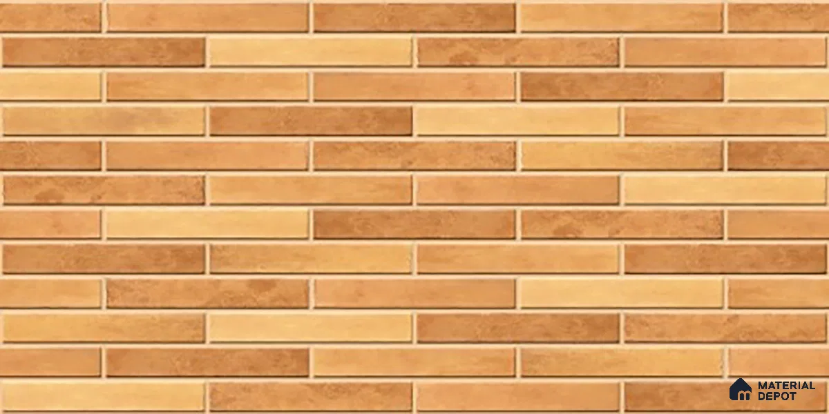 Stacked Stone Wall Tile TL 06562 F Bangkok Orange 2 ft x 1 ft Ceramic Glossy Finish - 8 mm | Suitable for Living Room, Kitchen & Bathroom