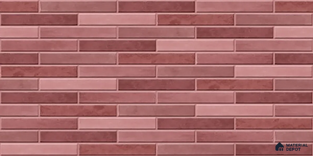 Stacked Stone Wall Tile TL 06562 Bangkok Pink 2 ft x 1 ft Ceramic Glossy Finish - 8 mm | Suitable for Living Room, Kitchen & Bathroom