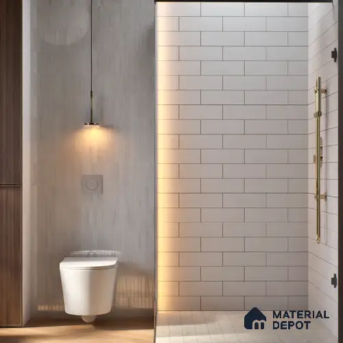 Subway Wall Tile TL 04968 D El Cielo Plain White Mistix 12 x 4 inch Ceramic Matte Finish - 7.5 mm | Suitable for Highlighter Walls, Foyer, Bathroom, Kitchen Wall & Backsplashes