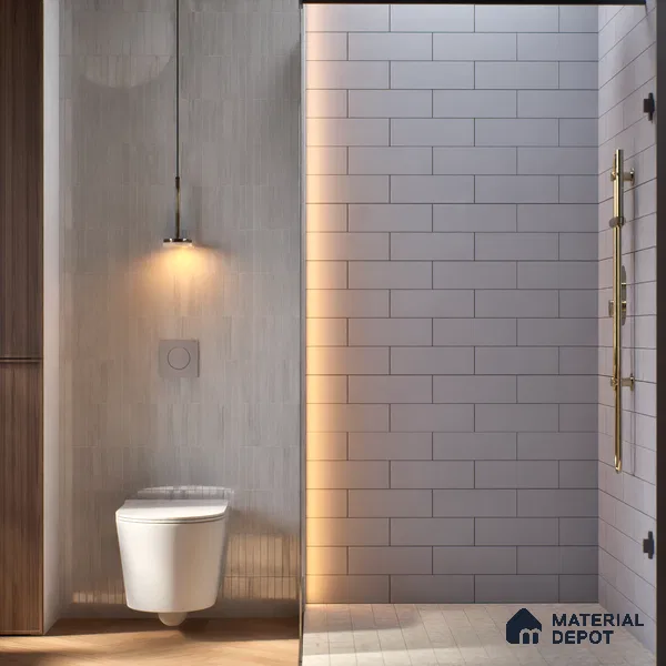 Subway Wall Tile TL 04968 F El Cielo Plain Grey Nashville 12 x 4 inch Ceramic Matte Finish - 7.5 mm | Suitable for Highlighter Walls, Foyer, Bathroom, Kitchen Wall & Backsplashes (Sample)